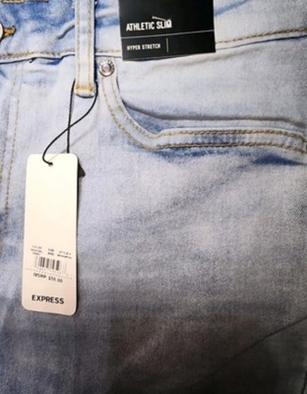 Express Athletic Slim Hyper Stretch Jeans in Melstone Wash - 34x30